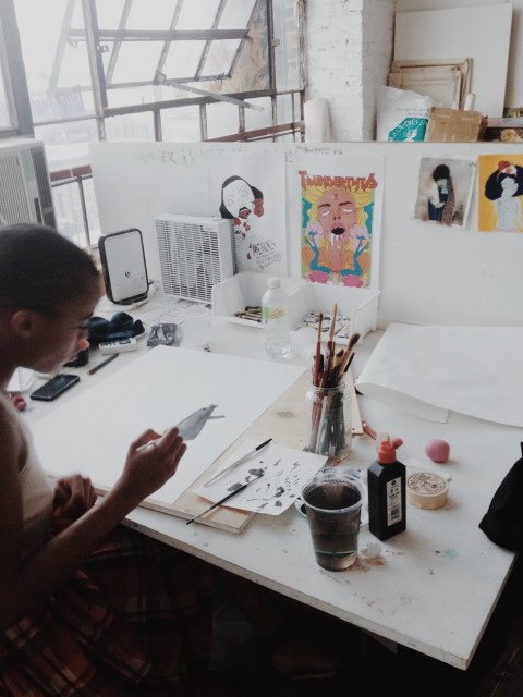 Chioma Sketching, The Virgin Dress Studio Visit
