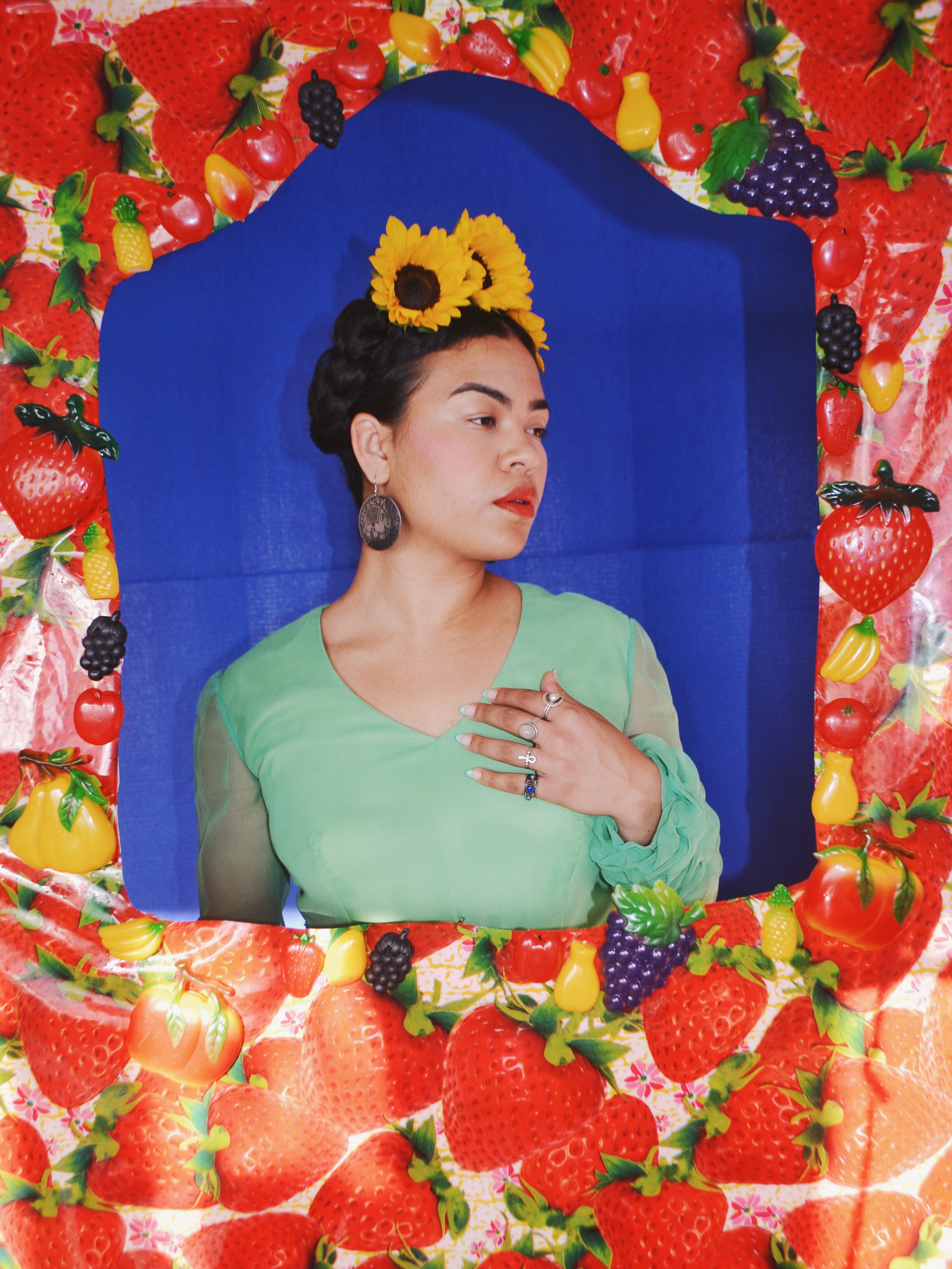 Frida in Frame || Frida Digging Deeper - Self Portrait Series by Lala Lopez